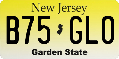 NJ license plate B75GLO