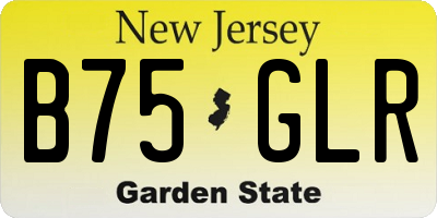 NJ license plate B75GLR
