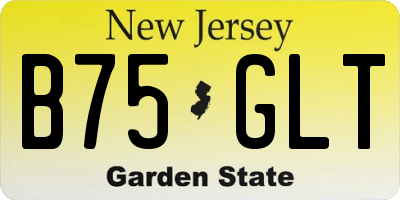 NJ license plate B75GLT