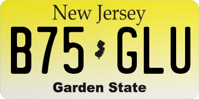 NJ license plate B75GLU