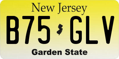 NJ license plate B75GLV