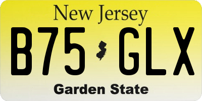 NJ license plate B75GLX