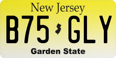 NJ license plate B75GLY