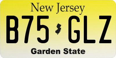 NJ license plate B75GLZ