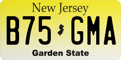 NJ license plate B75GMA