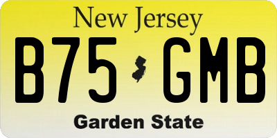 NJ license plate B75GMB