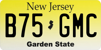 NJ license plate B75GMC