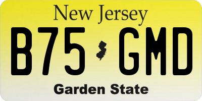 NJ license plate B75GMD
