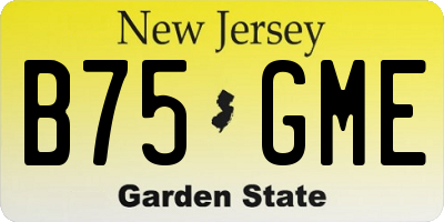 NJ license plate B75GME