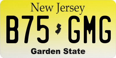 NJ license plate B75GMG