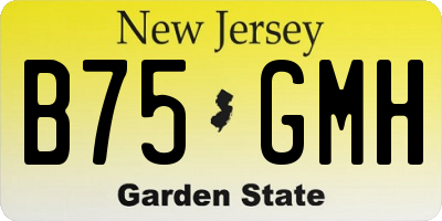 NJ license plate B75GMH
