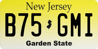 NJ license plate B75GMI