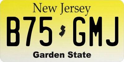 NJ license plate B75GMJ