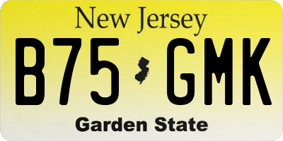 NJ license plate B75GMK