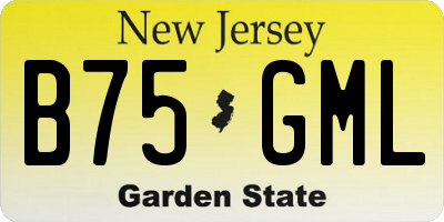 NJ license plate B75GML