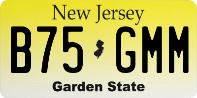 NJ license plate B75GMM