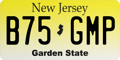 NJ license plate B75GMP