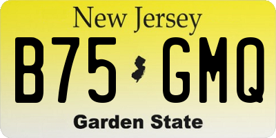 NJ license plate B75GMQ