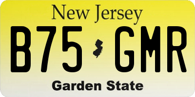 NJ license plate B75GMR