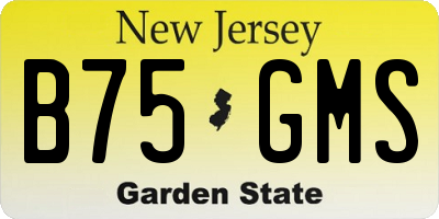 NJ license plate B75GMS