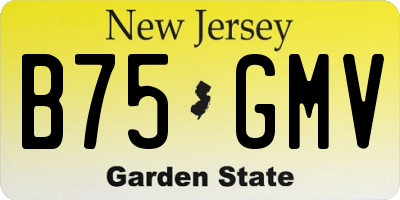 NJ license plate B75GMV