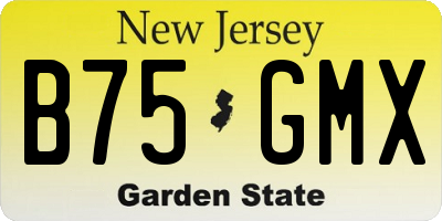 NJ license plate B75GMX