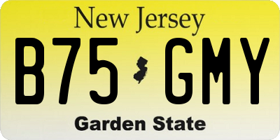 NJ license plate B75GMY