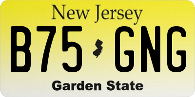 NJ license plate B75GNG