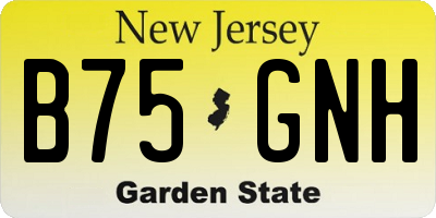 NJ license plate B75GNH
