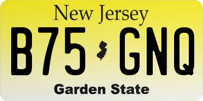 NJ license plate B75GNQ