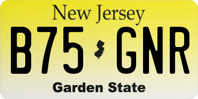NJ license plate B75GNR
