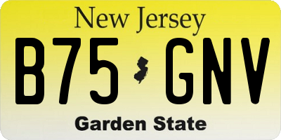 NJ license plate B75GNV