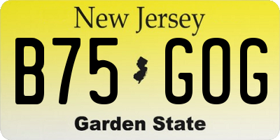 NJ license plate B75GOG