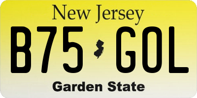 NJ license plate B75GOL