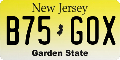 NJ license plate B75GOX
