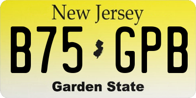 NJ license plate B75GPB