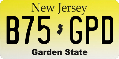 NJ license plate B75GPD