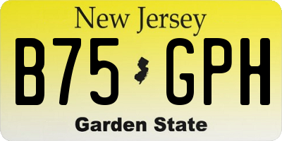 NJ license plate B75GPH