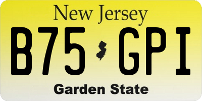 NJ license plate B75GPI
