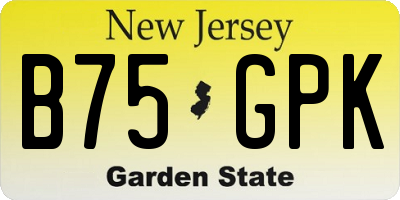 NJ license plate B75GPK