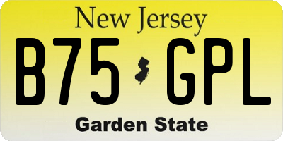 NJ license plate B75GPL