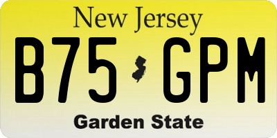 NJ license plate B75GPM