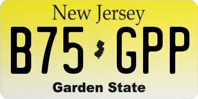 NJ license plate B75GPP