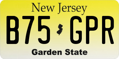 NJ license plate B75GPR