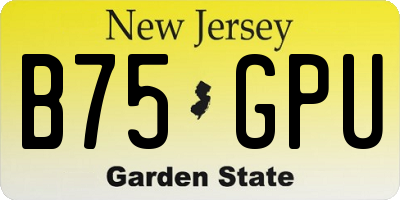 NJ license plate B75GPU