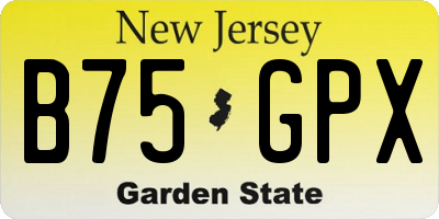 NJ license plate B75GPX