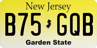 NJ license plate B75GQB