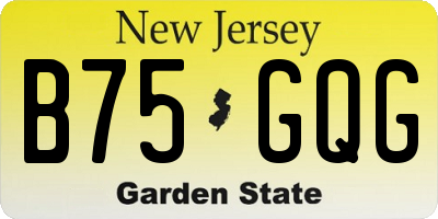 NJ license plate B75GQG