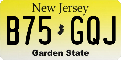 NJ license plate B75GQJ