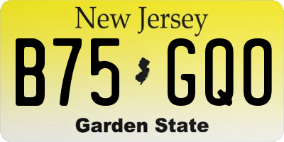 NJ license plate B75GQO